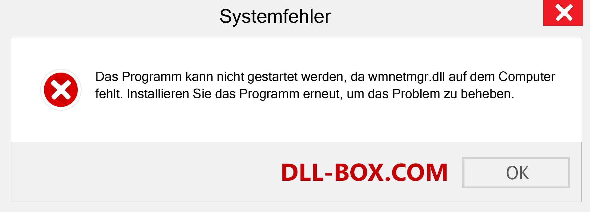 wmnetmgr.dll-Datei fehlt?. Download für Windows 7, 8, 10 - Fix wmnetmgr dll Missing Error unter Windows, Fotos, Bildern