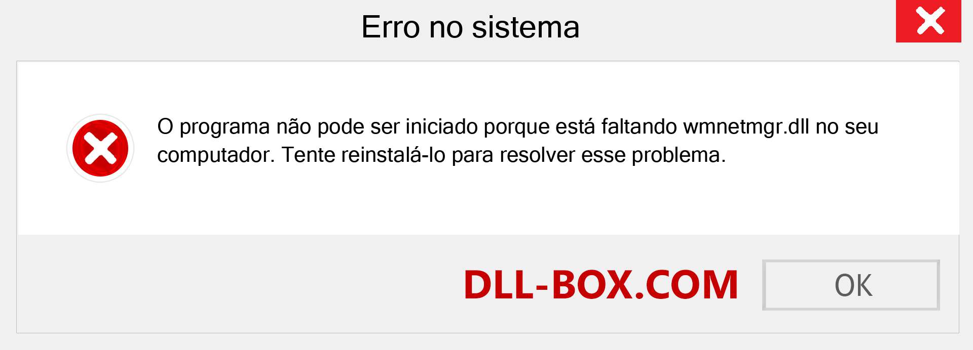 Arquivo wmnetmgr.dll ausente ?. Download para Windows 7, 8, 10 - Correção de erro ausente wmnetmgr dll no Windows, fotos, imagens