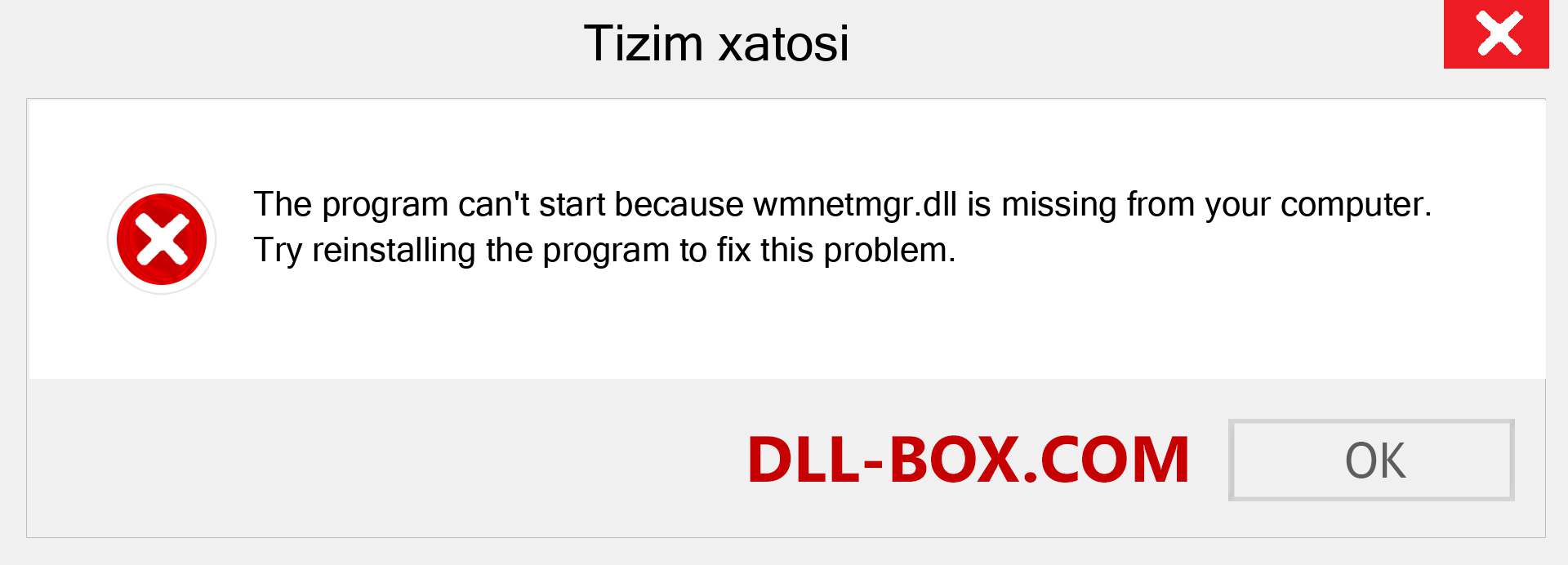 wmnetmgr.dll fayli yo'qolganmi?. Windows 7, 8, 10 uchun yuklab olish - Windowsda wmnetmgr dll etishmayotgan xatoni tuzating, rasmlar, rasmlar